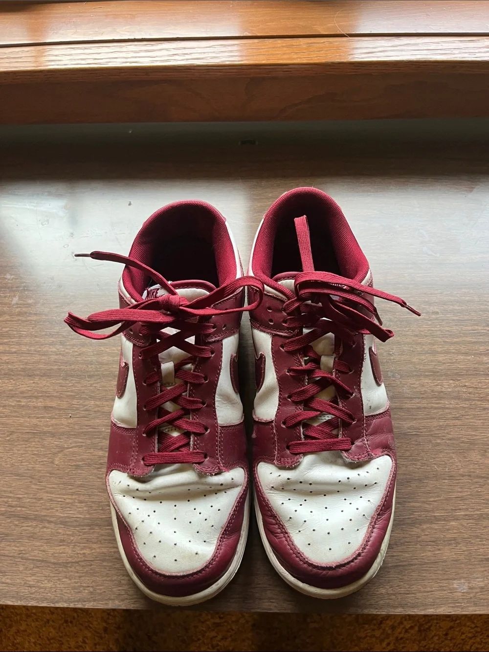 Men’s Burgundy and White Athletic Sneakers